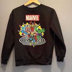 *3/$15 Marvel Unisex M Black Pullover Sweatshirt Graphic Superhero Print